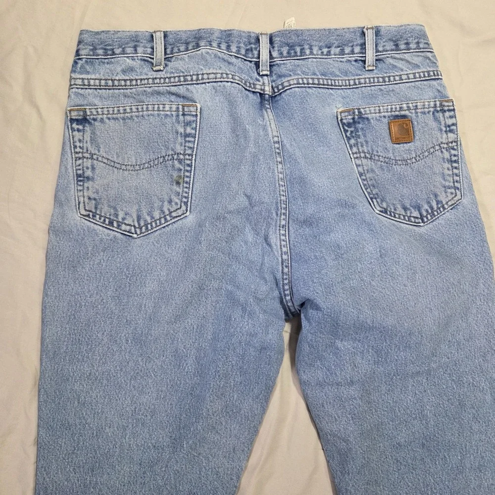 Carhartt B18STW Mens Jeans 42x30 (Fits 40x29) Straight Leg Workwear Denim Pants